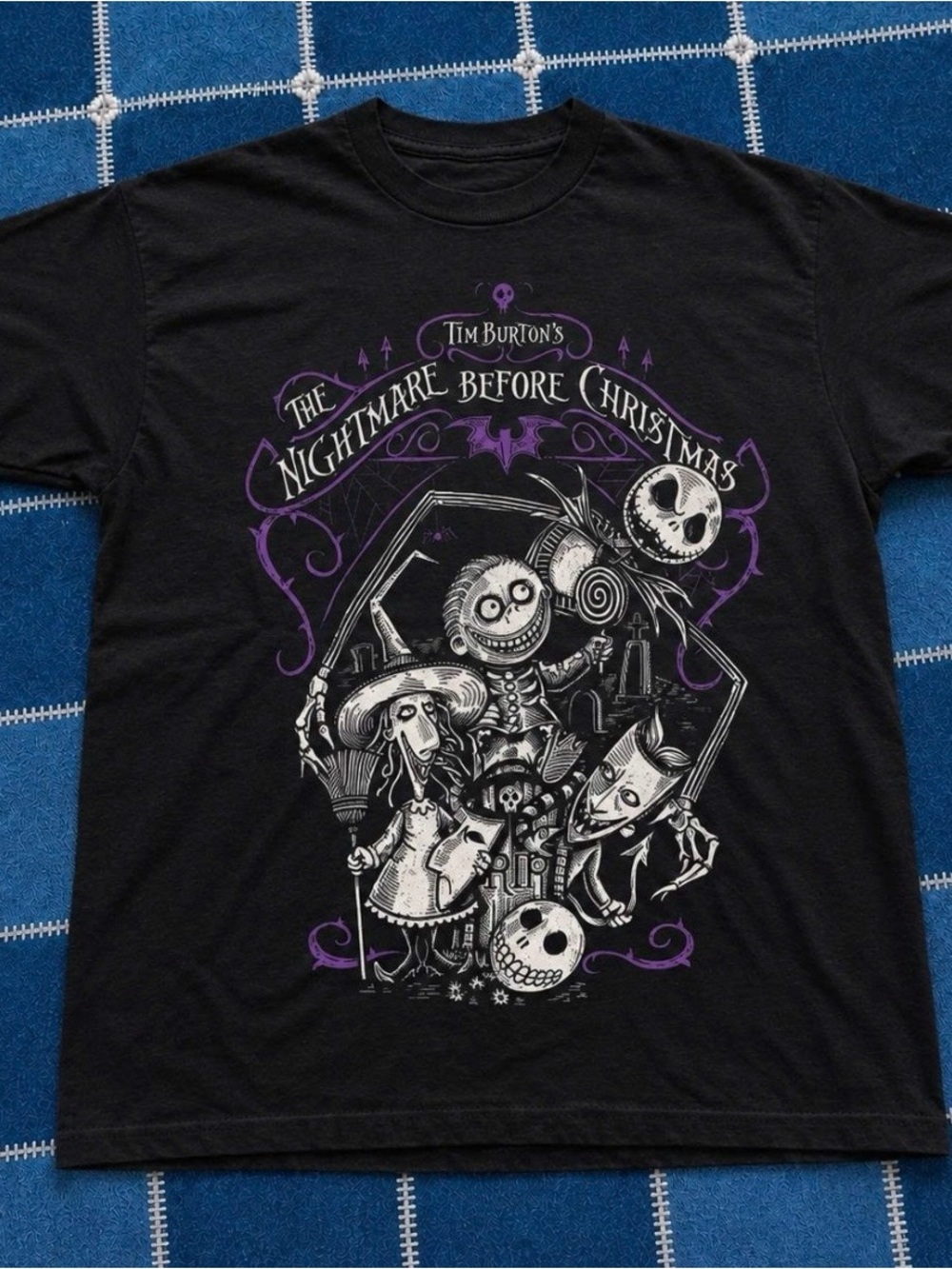 Burton Black The Nightmare Before Christmas Kids Graphic Tee with Purple Accents